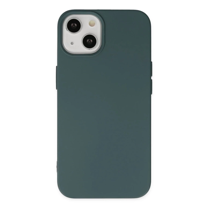 BFS  iPhone 14 Kılıf Nano içi Kadife Silikon - Koyu Yeşil