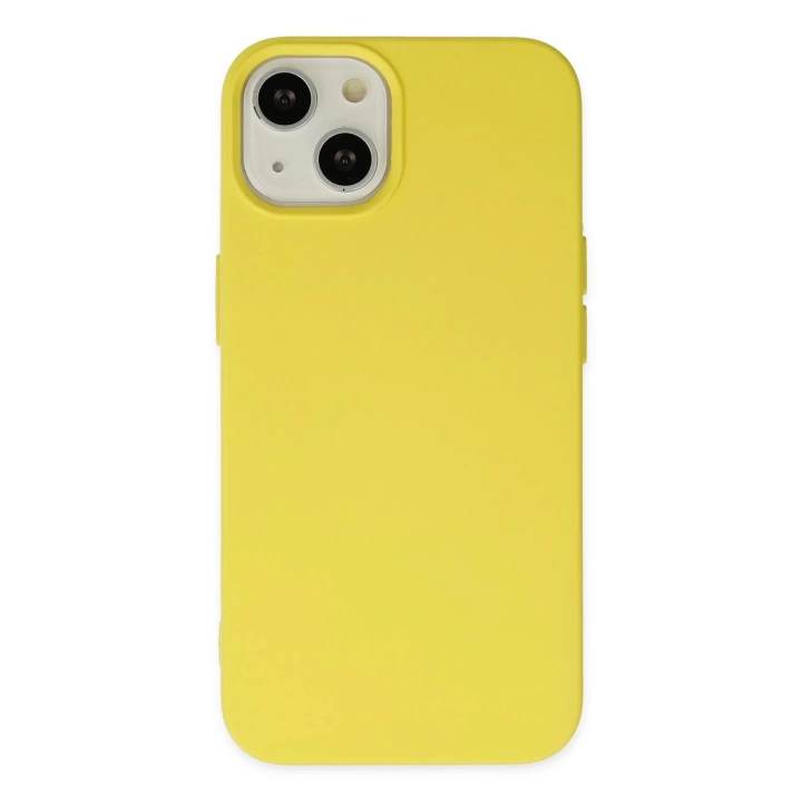 BFS  iPhone 14 Kılıf Nano içi Kadife Silikon - Sarı