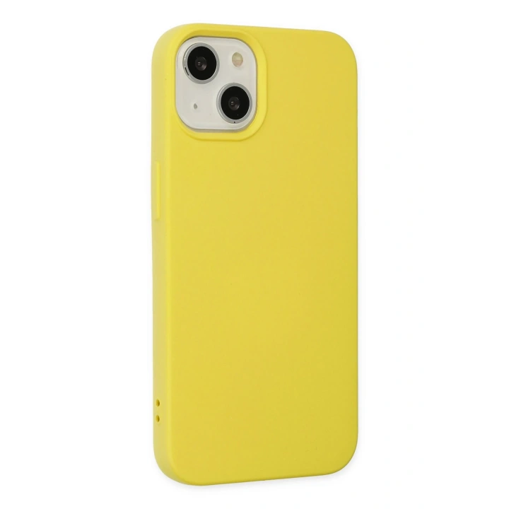 BFS  iPhone 14 Kılıf Nano içi Kadife Silikon - Sarı