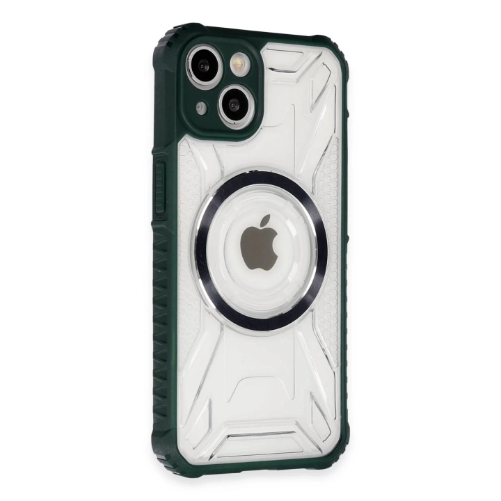 BFS  iPhone 14 Kılıf Prag Magneticsafe Kapak - Koyu Yeşil