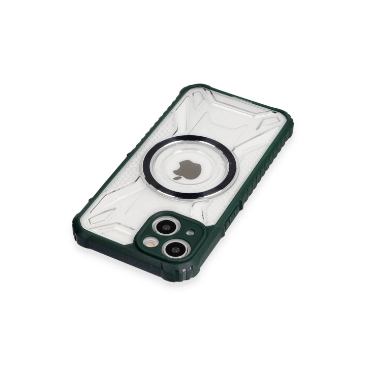 BFS  iPhone 14 Kılıf Prag Magneticsafe Kapak - Koyu Yeşil