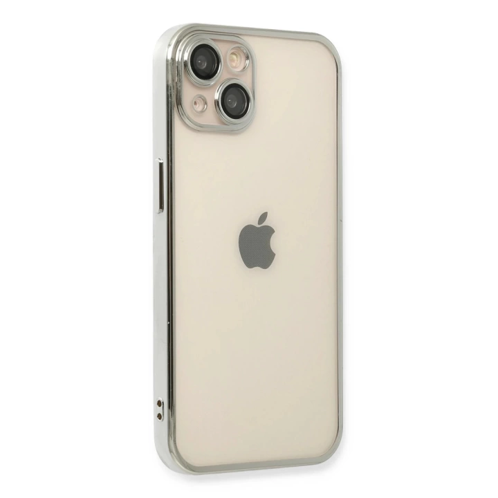 BFS  iPhone 14 Kılıf Razer Lensli Silikon - Gümüş