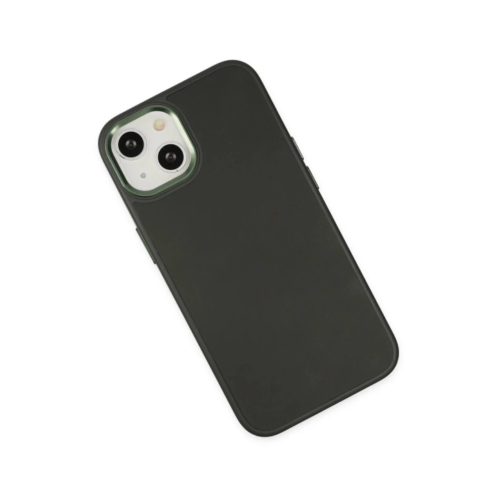 BFS  iPhone 14 Plus Kılıf Asya Deri Silikon - Koyu Yeşil
