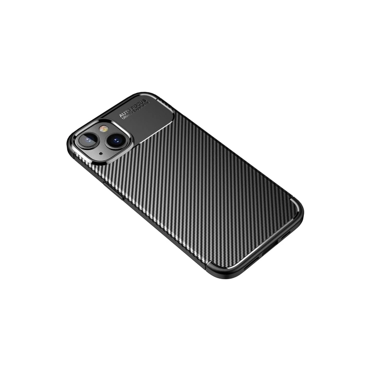 BFS  iPhone 14 Plus Kılıf Auto Focus Karbon Kapak - Siyah