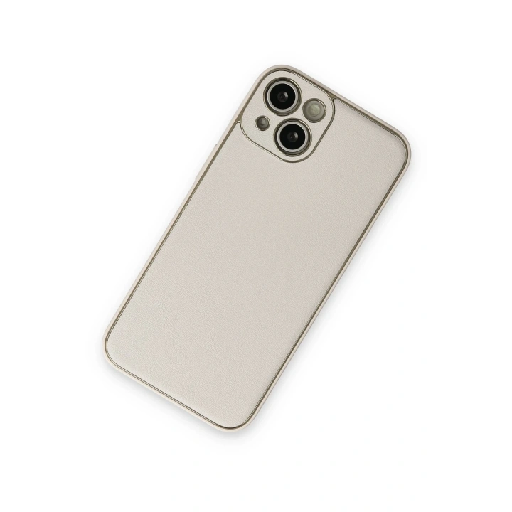 BFS  iPhone 14 Plus Kılıf Coco Deri Silikon Kapak - Beyaz