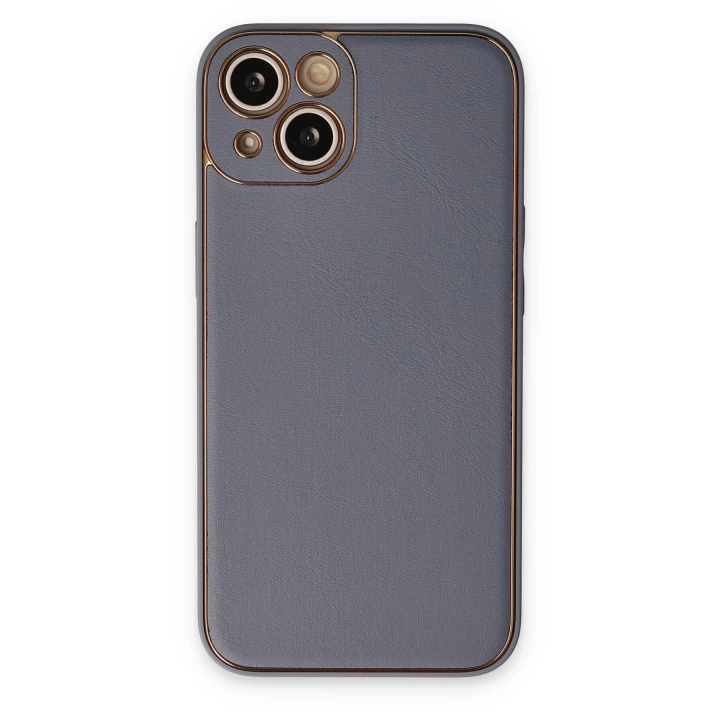 BFS  iPhone 14 Plus Kılıf Coco Deri Silikon Kapak - Gri