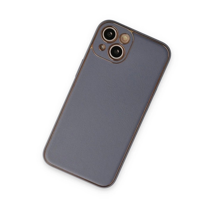 BFS  iPhone 14 Plus Kılıf Coco Deri Silikon Kapak - Gri