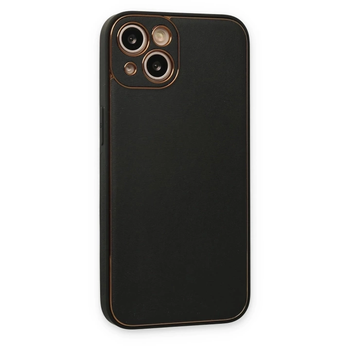 BFS  iPhone 14 Plus Kılıf Coco Deri Silikon Kapak - Siyah