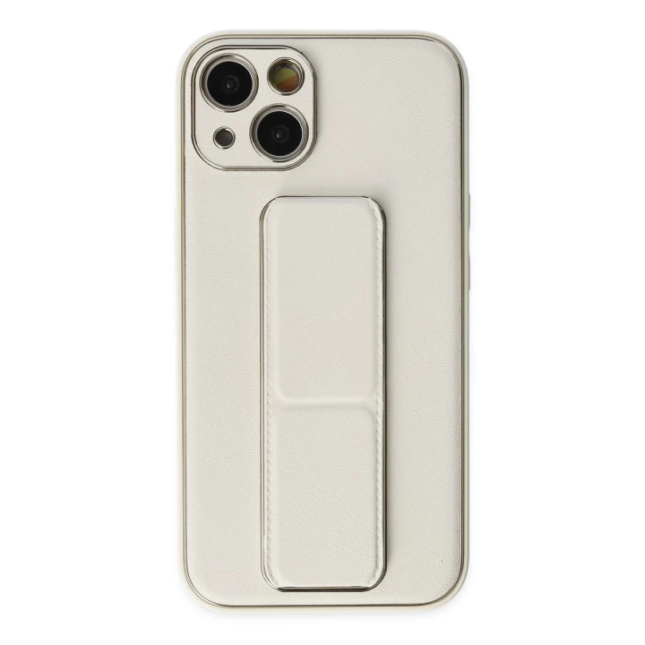 BFS  iPhone 14 Plus Kılıf Coco Deri Standlı Kapak - Beyaz