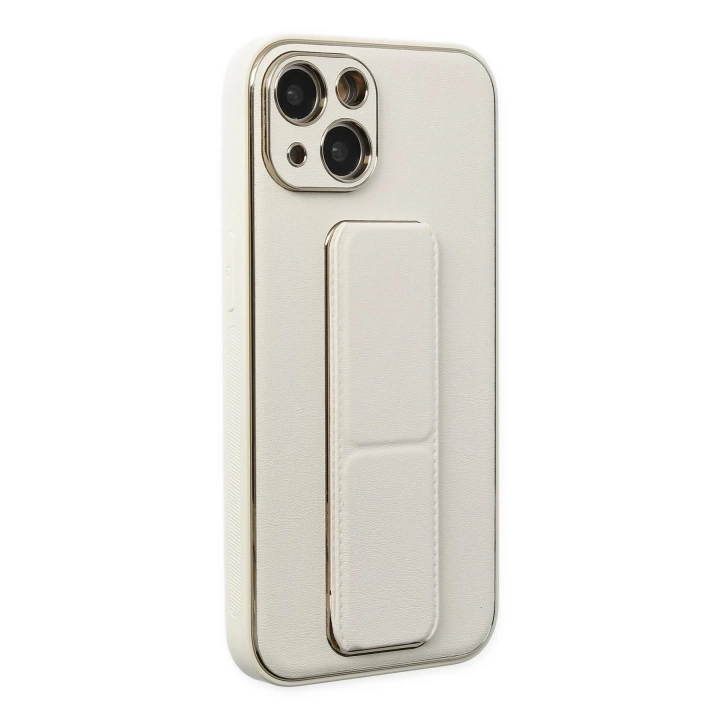 BFS  iPhone 14 Plus Kılıf Coco Deri Standlı Kapak - Beyaz