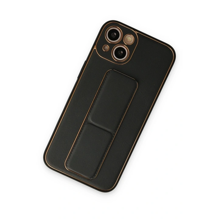 BFS  iPhone 14 Plus Kılıf Coco Deri Standlı Kapak - Siyah