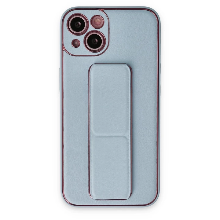 BFS  iPhone 14 Plus Kılıf Coco Deri Standlı Kapak - Sky Blue