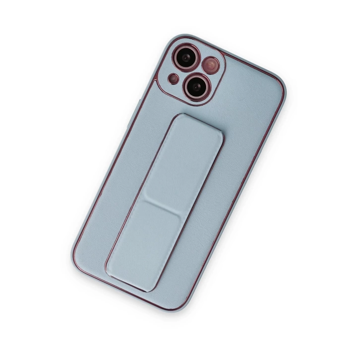 BFS  iPhone 14 Plus Kılıf Coco Deri Standlı Kapak - Sky Blue