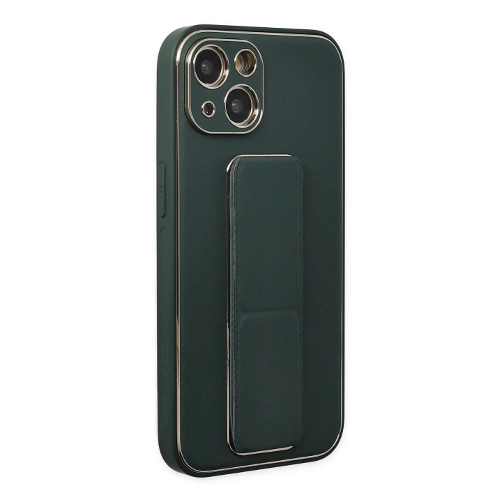 BFS  iPhone 14 Plus Kılıf Coco Deri Standlı Kapak - Yeşil