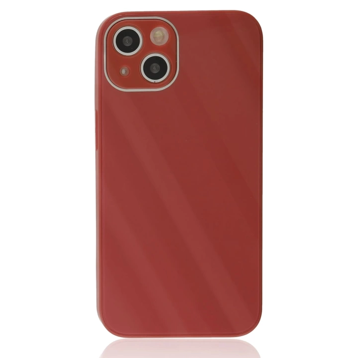BFS  iPhone 14 Plus Kılıf Glass Kapak - Bordo