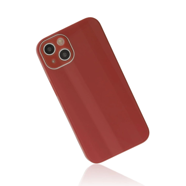 BFS  iPhone 14 Plus Kılıf Glass Kapak - Bordo