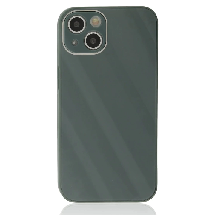 BFS  iPhone 14 Plus Kılıf Glass Kapak - Koyu Yeşil
