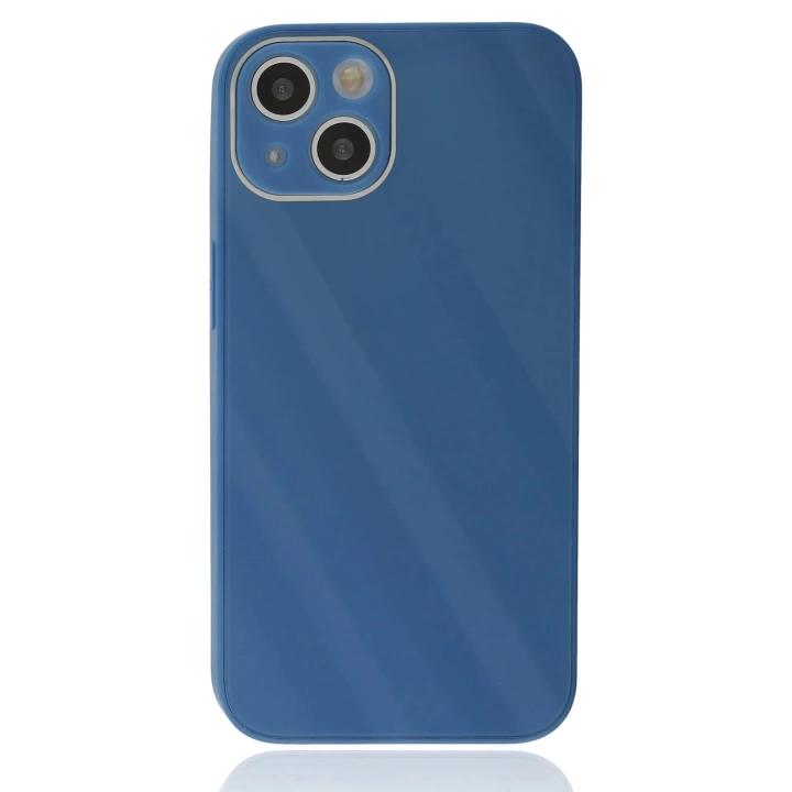 BFS  iPhone 14 Plus Kılıf Glass Kapak - Mavi
