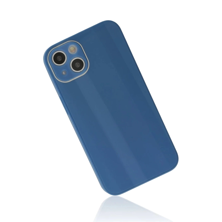 BFS  iPhone 14 Plus Kılıf Glass Kapak - Mavi