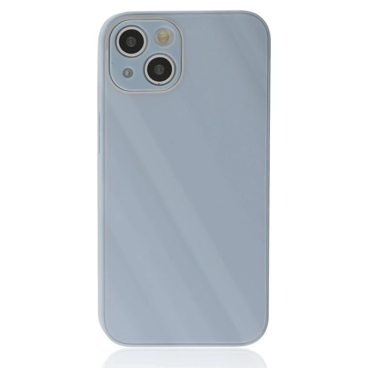BFS  iPhone 14 Plus Kılıf Glass Kapak - Sky Blue