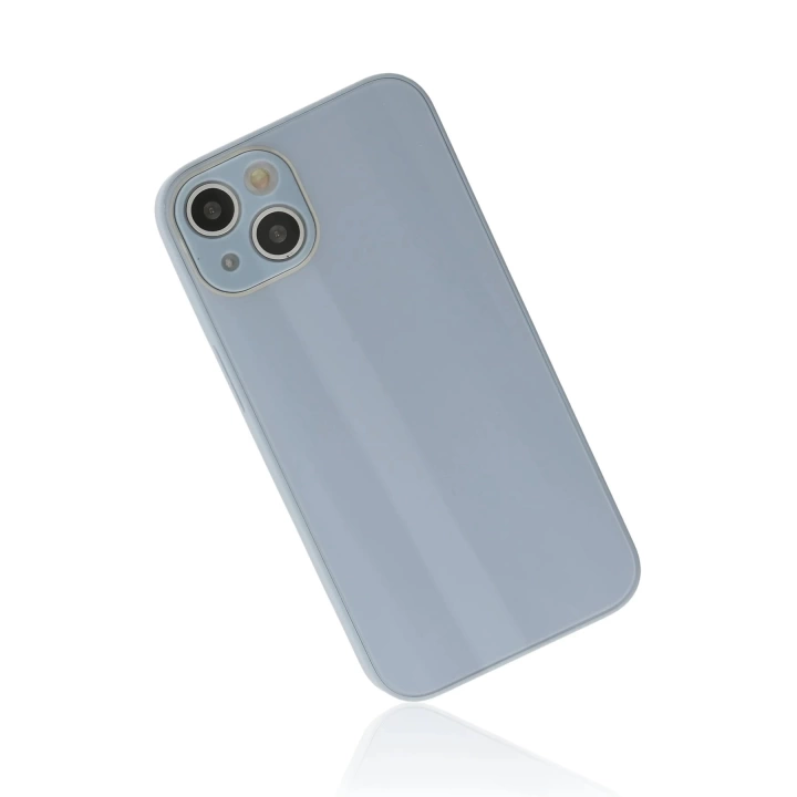 BFS  iPhone 14 Plus Kılıf Glass Kapak - Sky Blue