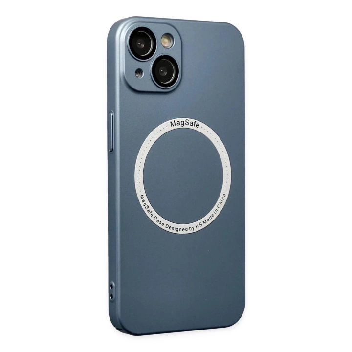 BFS  iPhone 14 Plus Kılıf Jack Magneticsafe Lens Silikon - Sierra Blue