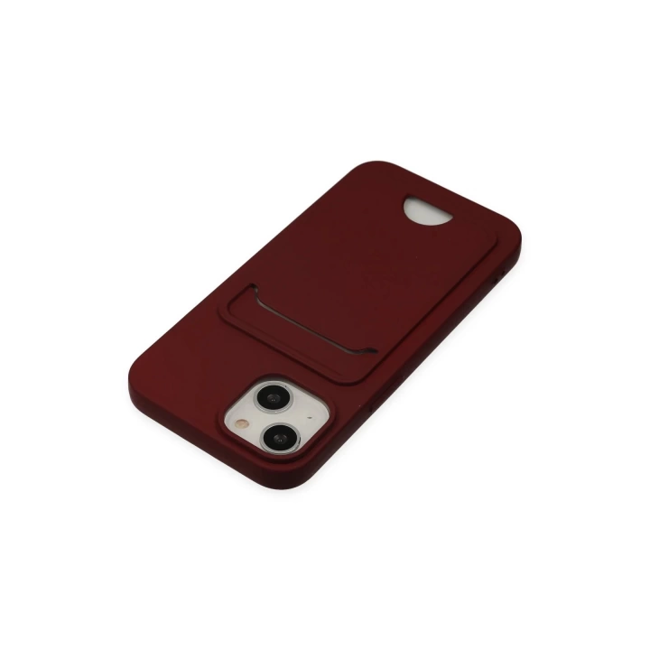 BFS  iPhone 14 Plus Kılıf Kelvin Kartvizitli Silikon - Bordo