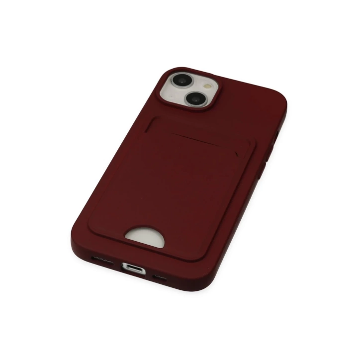 BFS  iPhone 14 Plus Kılıf Kelvin Kartvizitli Silikon - Bordo