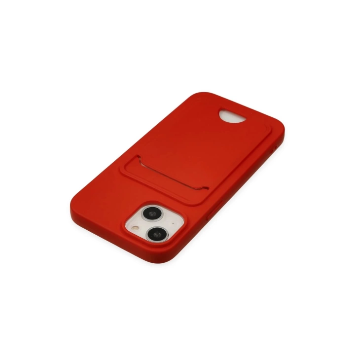 BFS  iPhone 14 Plus Kılıf Kelvin Kartvizitli Silikon - Kırmızı