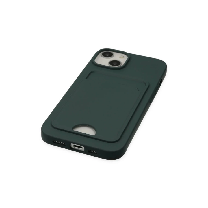 BFS  iPhone 14 Plus Kılıf Kelvin Kartvizitli Silikon - Koyu Yeşil