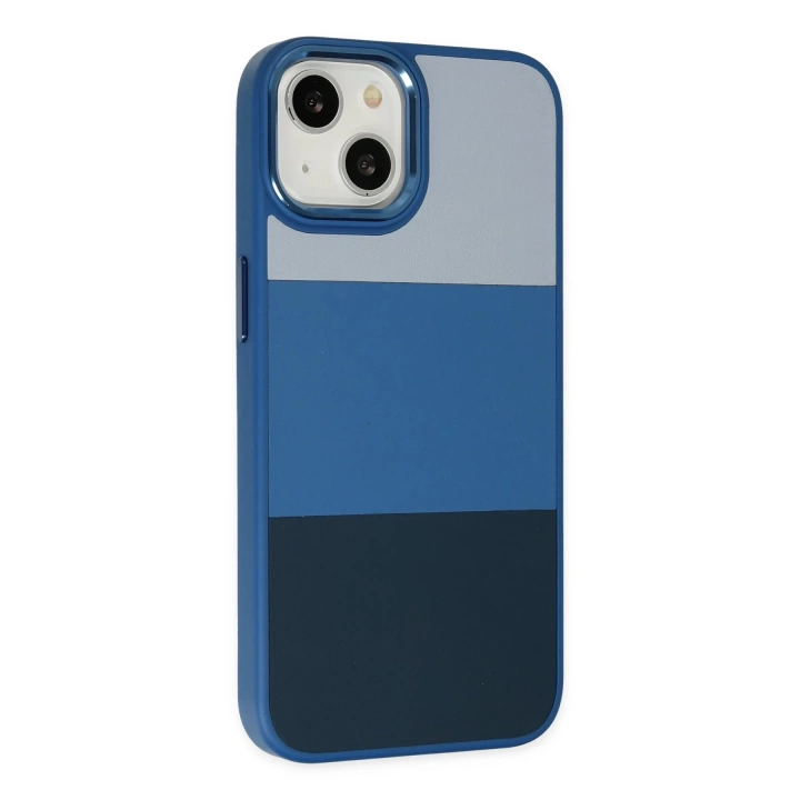 BFS  iPhone 14 Plus Kılıf King Kapak - Açık Mavi-Lacivert