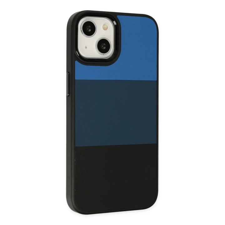 BFS  iPhone 14 Plus Kılıf King Kapak - Mavi-Siyah