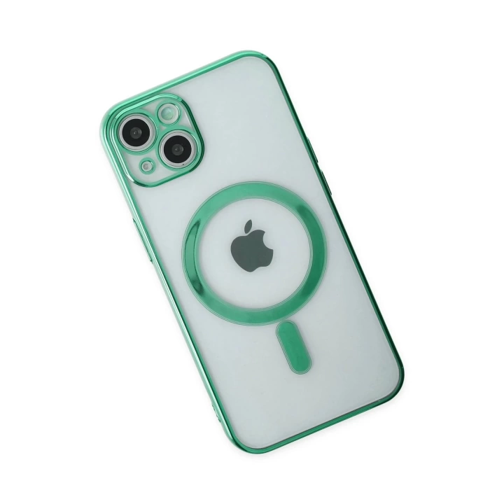 BFS  iPhone 14 Plus Kılıf Magneticsafe Lazer Silikon - Haki Yeşil