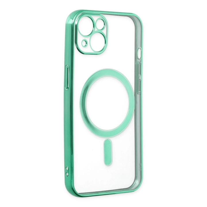 BFS  iPhone 14 Plus Kılıf Magneticsafe Lazer Silikon - Haki Yeşil