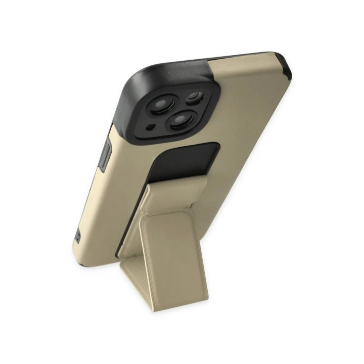 BFS  iPhone 14 Plus Kılıf Mega Standlı Silikon - Gold