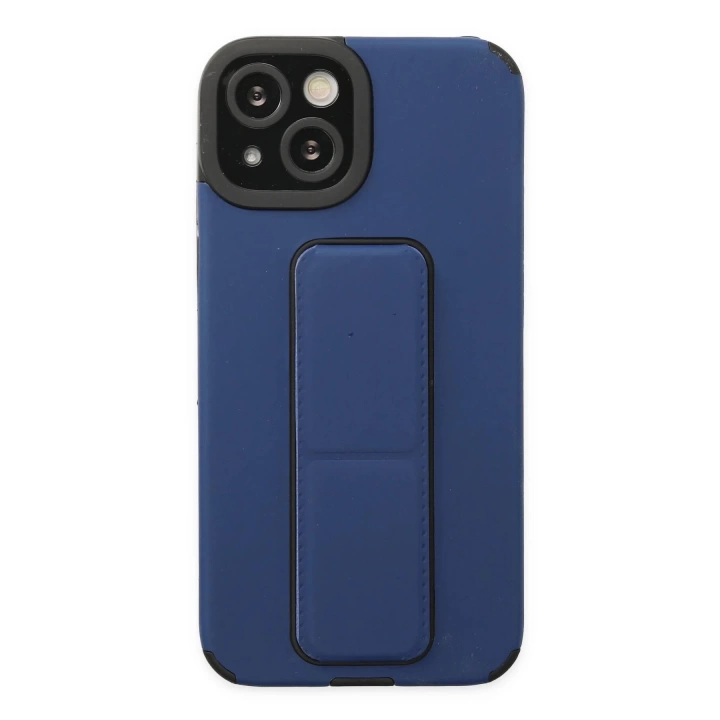 BFS  iPhone 14 Plus Kılıf Mega Standlı Silikon - Mavi