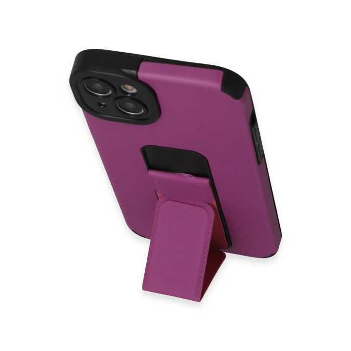 BFS  iPhone 14 Plus Kılıf Mega Standlı Silikon - Mor