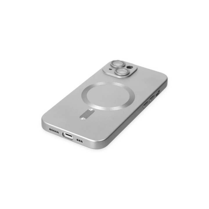 BFS  iPhone 14 Plus Kılıf Moshi Lens Magneticsafe Silikon - Gümüş