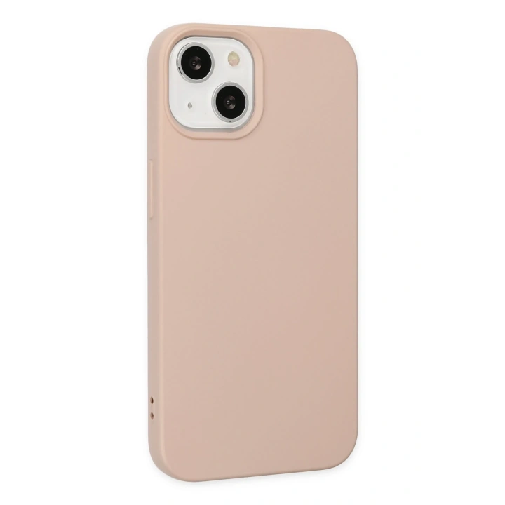 BFS  iPhone 14 Plus Kılıf Nano içi Kadife Silikon - Pudra