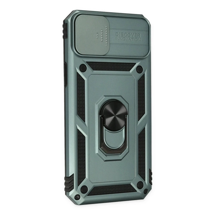 BFS  iPhone 14 Plus Kılıf Pars Lens Yüzüklü Silikon - Yeşil