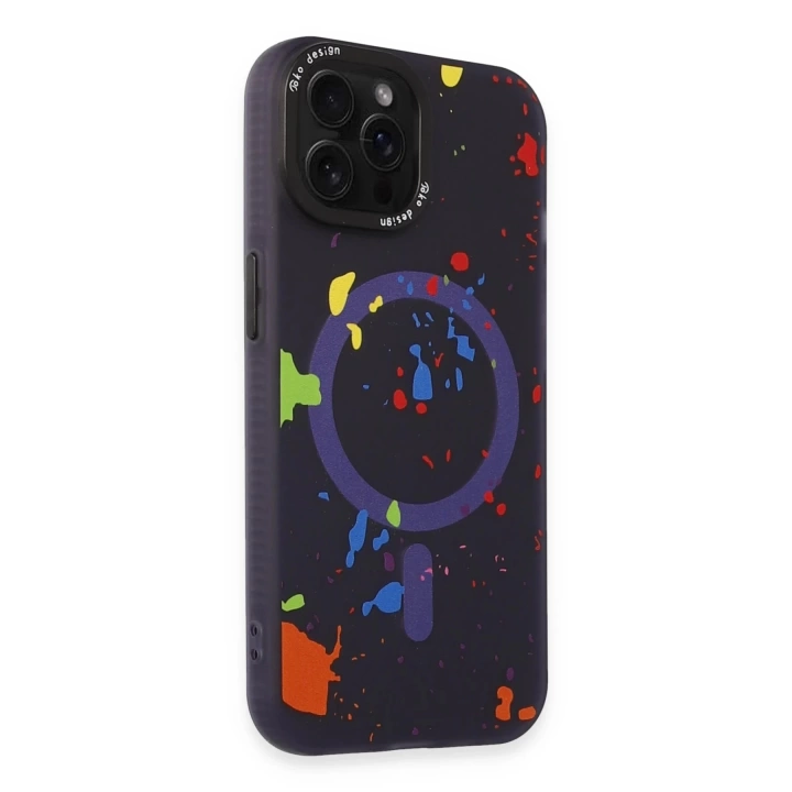 BFS  iPhone 14 Pro Colorful Magsafe Kapak - Derin Mor
