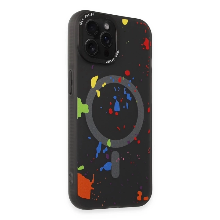 BFS  iPhone 14 Pro Colorful Magsafe Kapak - Siyah