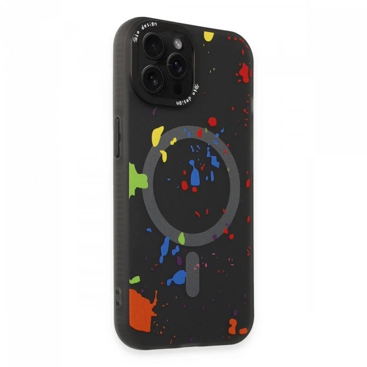 BFS  iPhone 14 Pro Colorful Magsafe Kapak - Siyah
