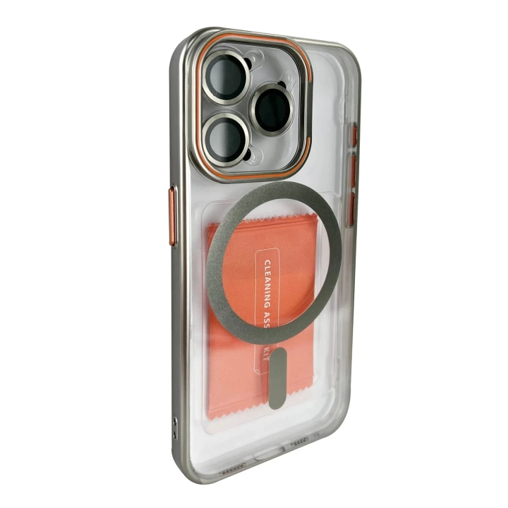 BFS  iPhone 14 Pro Crown Lens Standlı Magsafe Kapak - Titan Gri