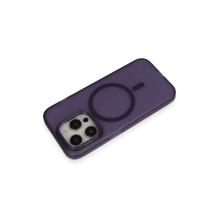 BFS  iPhone 14 Pro Frost Standlı Magsafe Kapak - Derin Mor