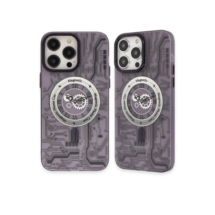 BFS  iPhone 14 Pro Kılıf Apollo Magneticsafe Desenli Kapak - Apollo Mor - 5