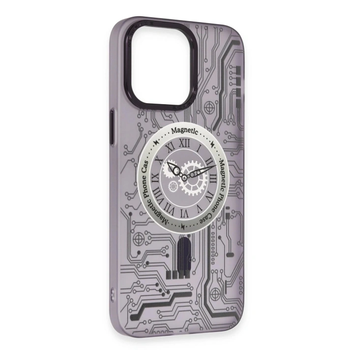 BFS  iPhone 14 Pro Kılıf Apollo Magneticsafe Desenli Kapak - Apollo Mor - 5