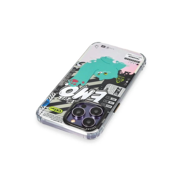 BFS  iPhone 14 Pro Kılıf Cat Desenli Kapak - Cat - 3
