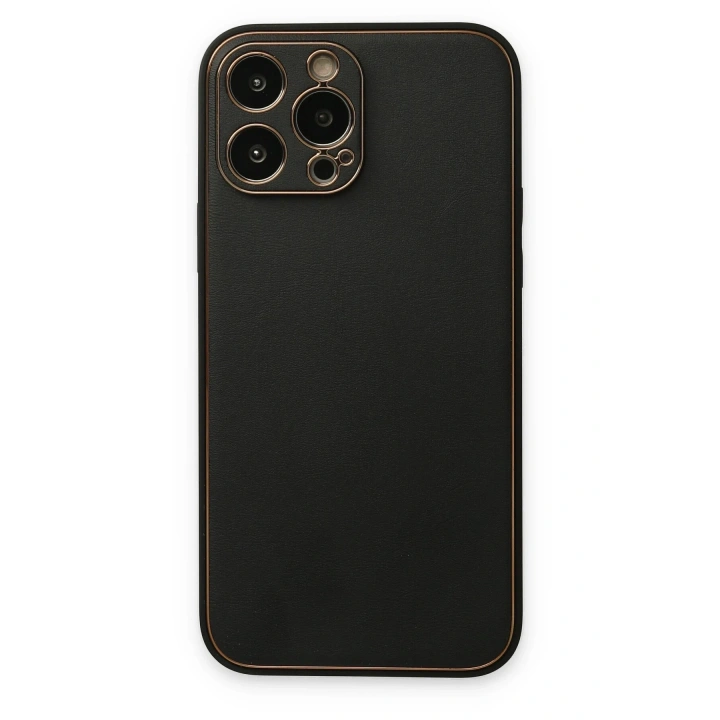 BFS  iPhone 14 Pro Kılıf Coco Deri Silikon Kapak - Siyah