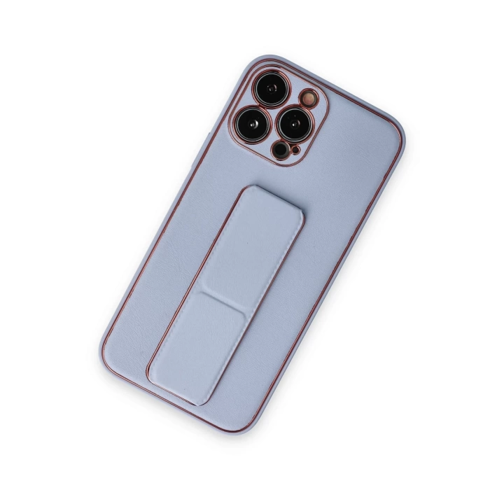 BFS  iPhone 14 Pro Kılıf Coco Deri Standlı Kapak - Sky Blue